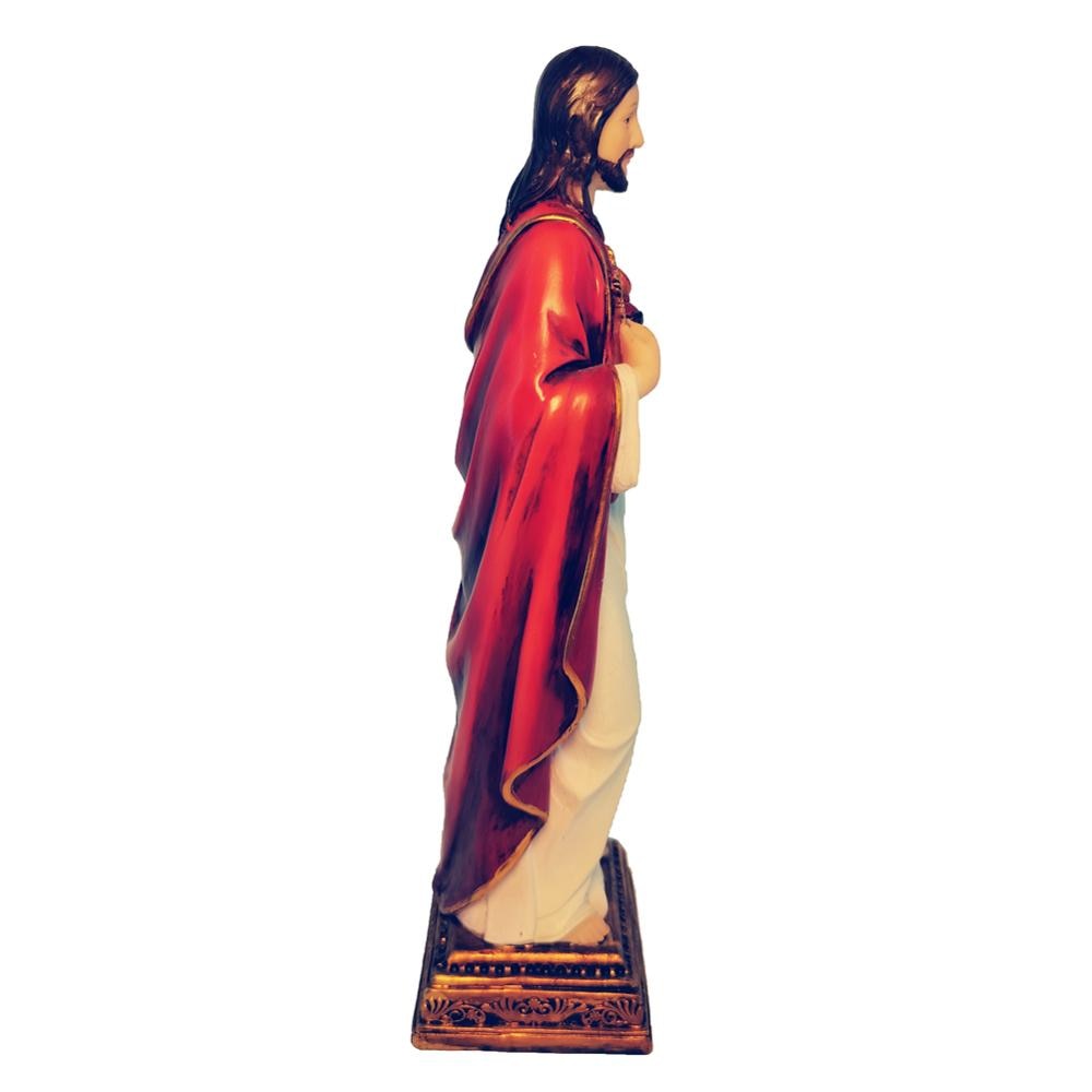 Zayton Jesus Statue Sacred Heart Figure Resin Sculpture Savior Figurine Catholic Christian Religious Gift Home Chapel Decoration